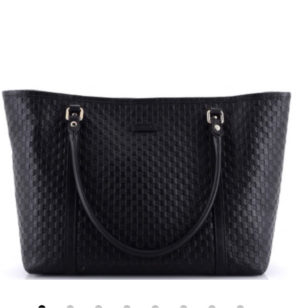 Gucci Black Textured Tote Bag